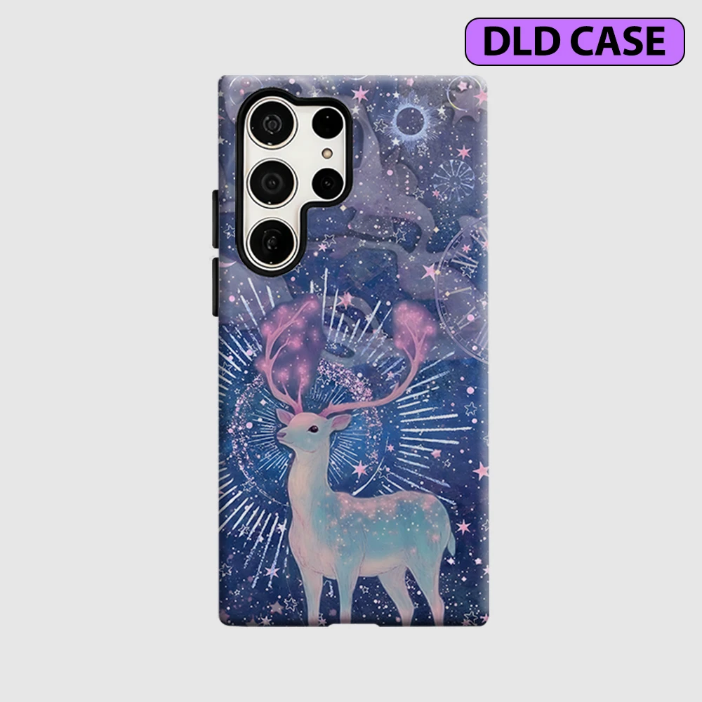 Stellar Deer Phone Case for Samsung Galaxy S26 S25 Ultra S24 S23 Ultra Plus Shockproof Double Layer Tough Back Cover