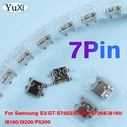 10pcs 7Pin Mini Micro USB Connector Charging Port Socket For Samsung S3 GT-S7562 S7562 S7268 i8160 i8190 i9200 P5200 Repair Part