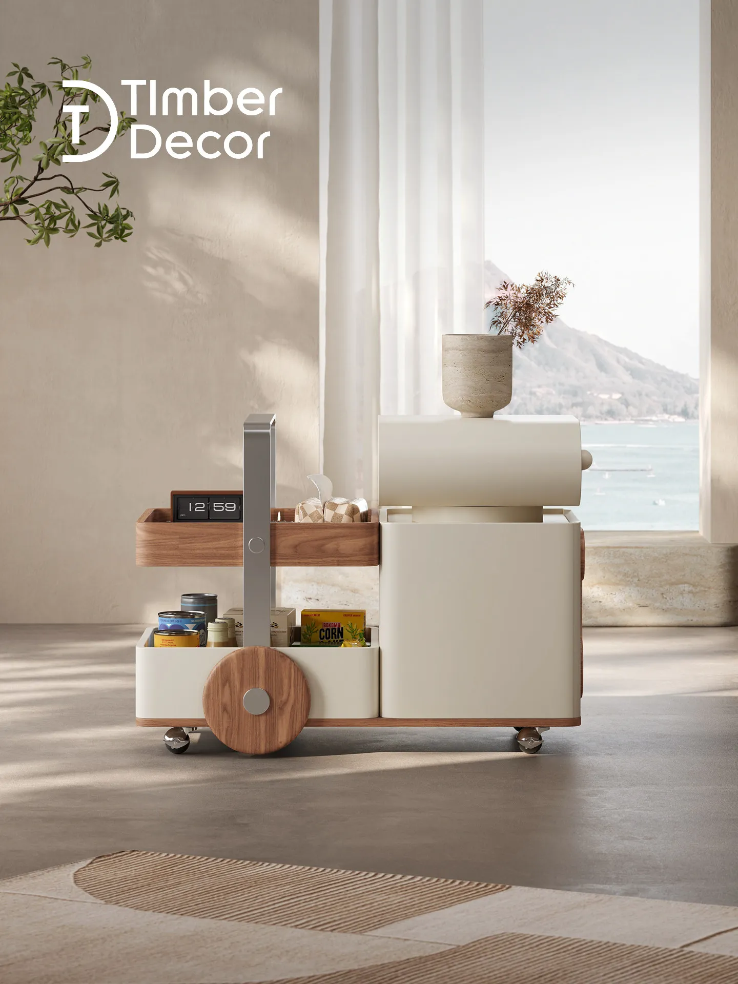 LD25 Italian minimalist mobile cart multifunctional rack with rollers