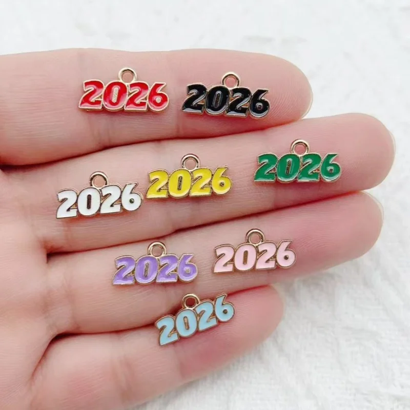 

Mix 10 pieces of colored oil droplets KC gold small size 2026 digital pendant pendant DIY bracelet necklace accessories