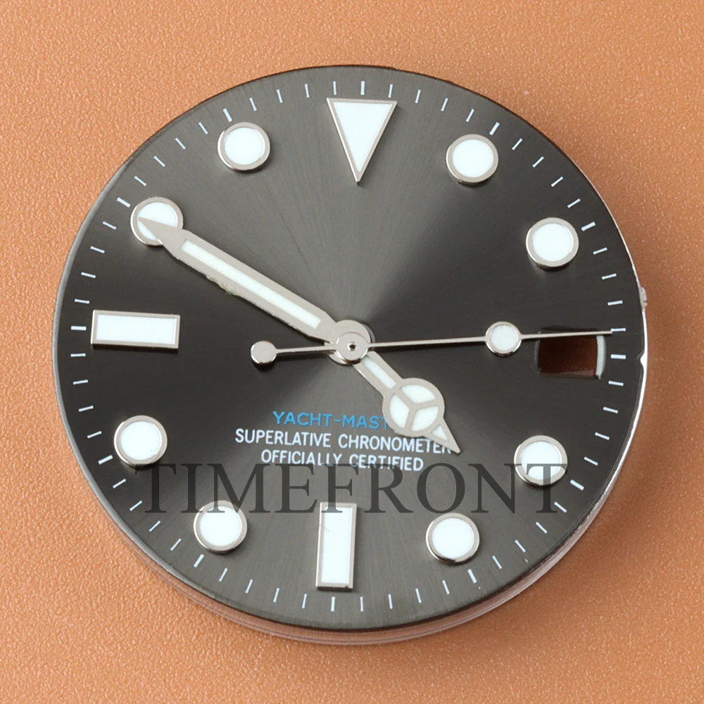 28,5mm NH35 Zifferblatt Fit Yacht-Master Blau Leuchtend Edelstahl Für Seiko NH34 NH35 NH36 NH38 Bewegung Zifferblatt uhren Teile – Detail 10