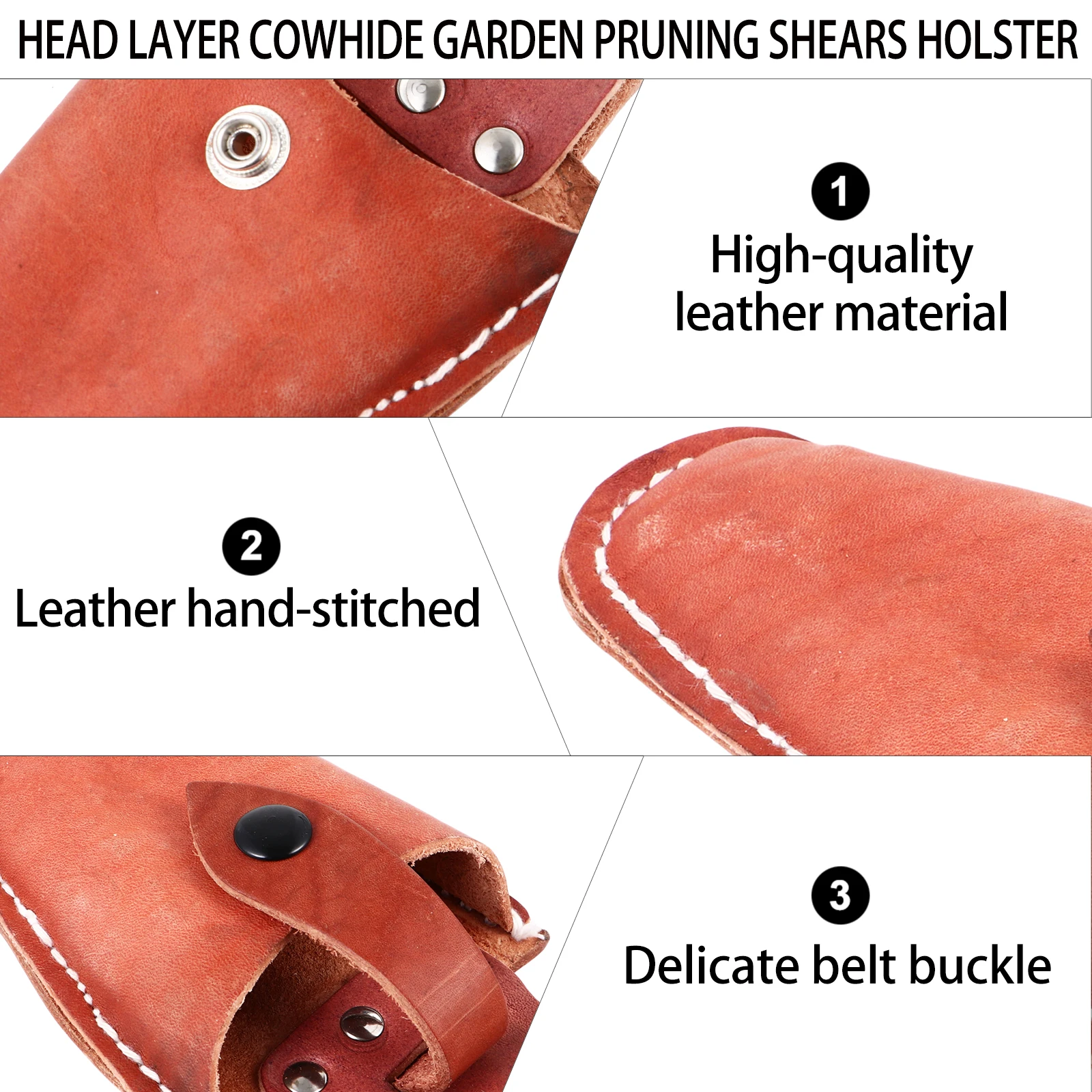 

Cowhide Scissor Bag Heavy Duty Pruner Cover Gardening Belt Pruning Shear Case Clip Tool Loop Durable Professional
