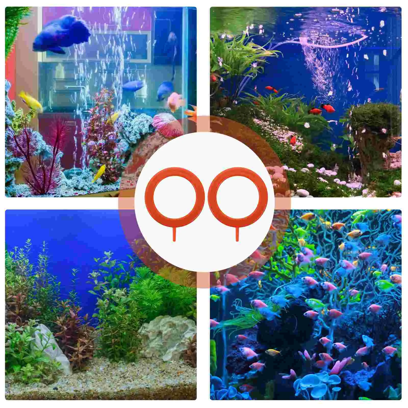 2 Pcs Fish Tank Disc Aquarium Air Bubbler Air Ring Aquarium Round Aerator Air Fittings Bubble Stone Air Pump Aquariums