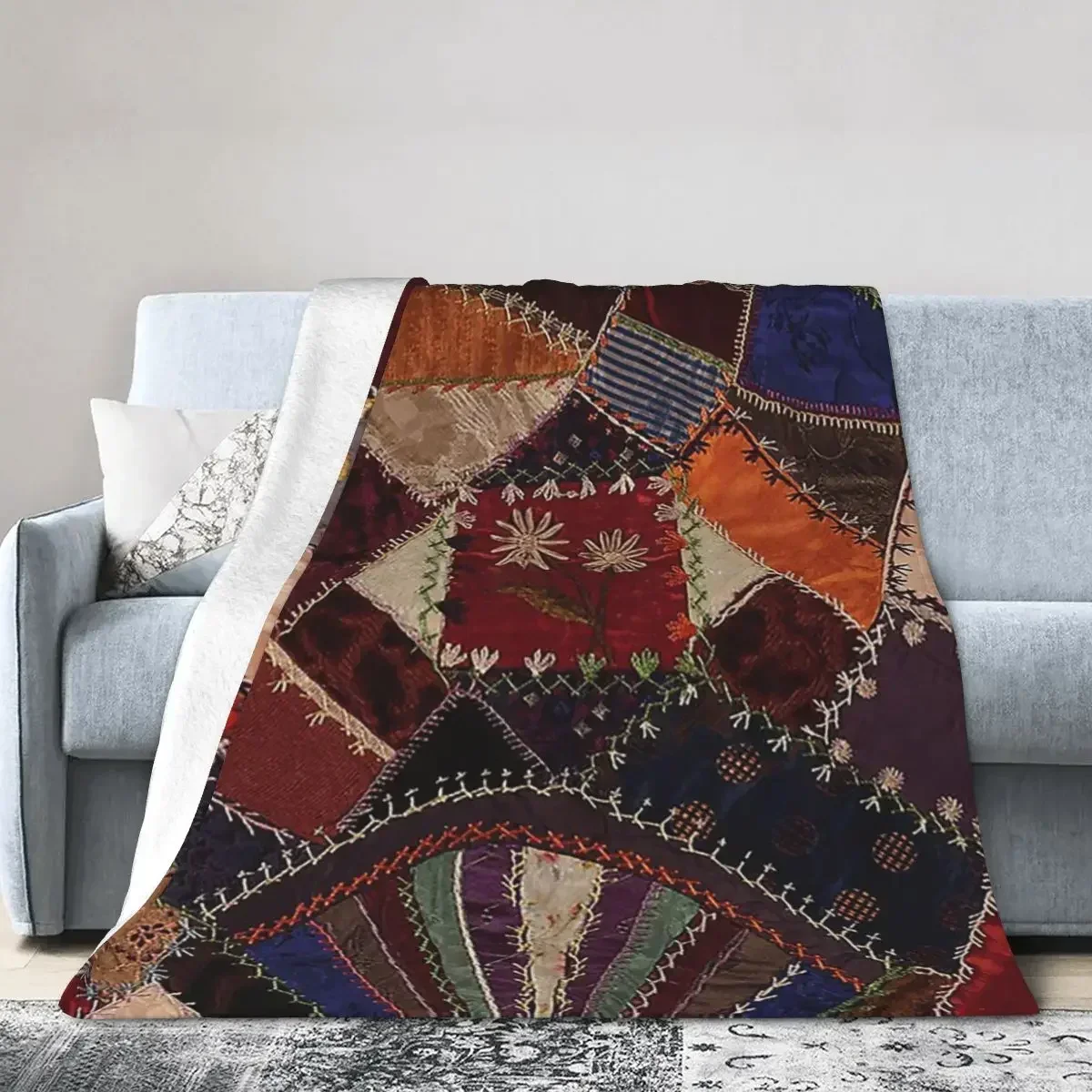 Vintage Bohemian Quilt Blankets Soft Warm Flannel Throw Blanket Cover for Bed Living room Picnic Travel Home Couch