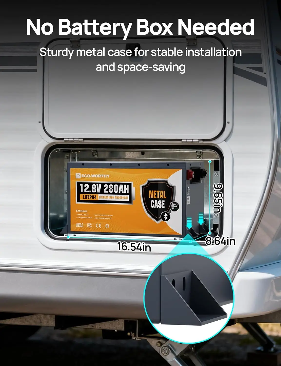 

12V 280Ah LiFePO4 Lithium Battery with Metal Case Bluetooth Low-Temperature Protection 200A BMS 3584Wh Max Customizable Energy S