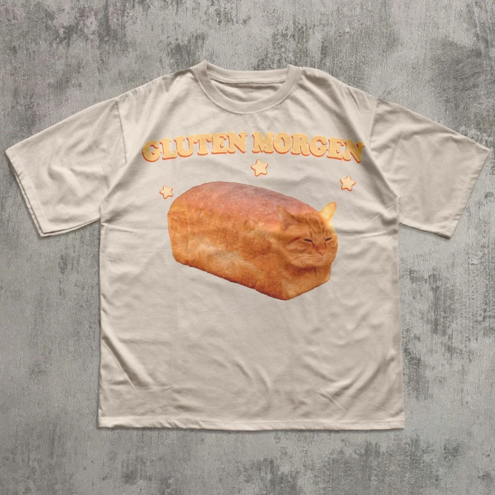الغلوتين Morgen مضحك القط ميمي تي شيرت سخيف القطط قميص هريرة المحملة هدية لمحبي القطط قمصان غريبة الملابس Brainrot تيز #3