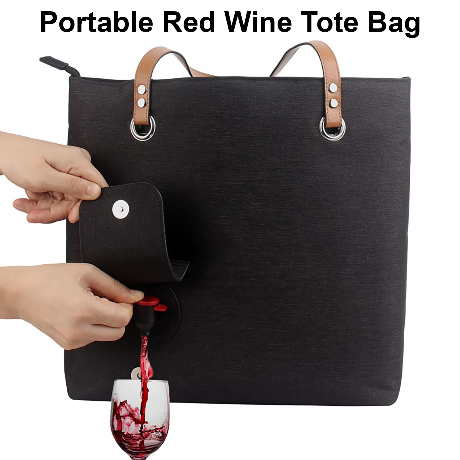 New Handbag Wine Tote with Drink Dispenser Portable Carry Fade-Resistant Tote Shoulder Bag for Outdoor Beach Camping Picnic