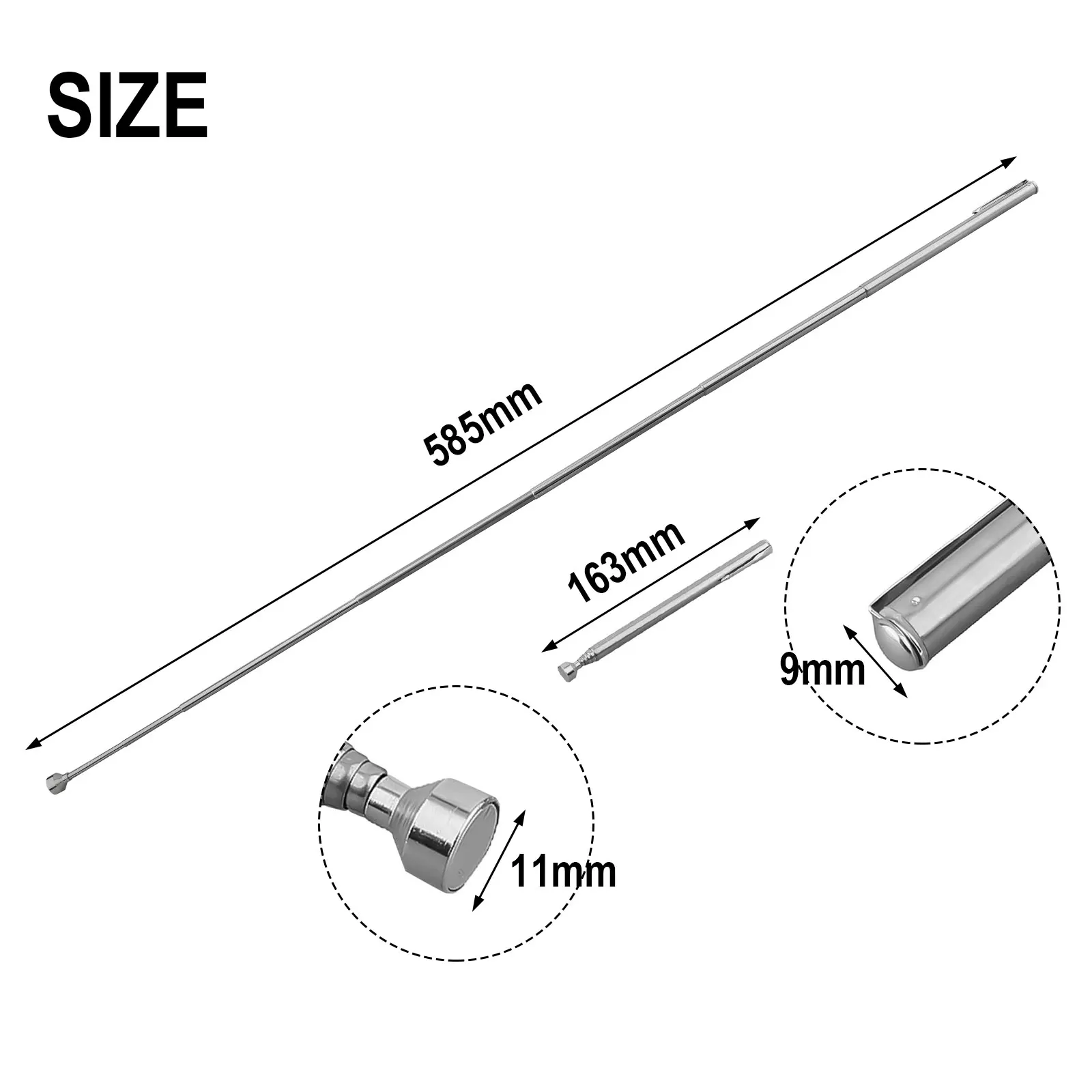 Workshop Equipment Garden Tools Hand Tools Wide Application Pickup Tool Telescopic Pickup Rod Portable Silver Stainless Steel