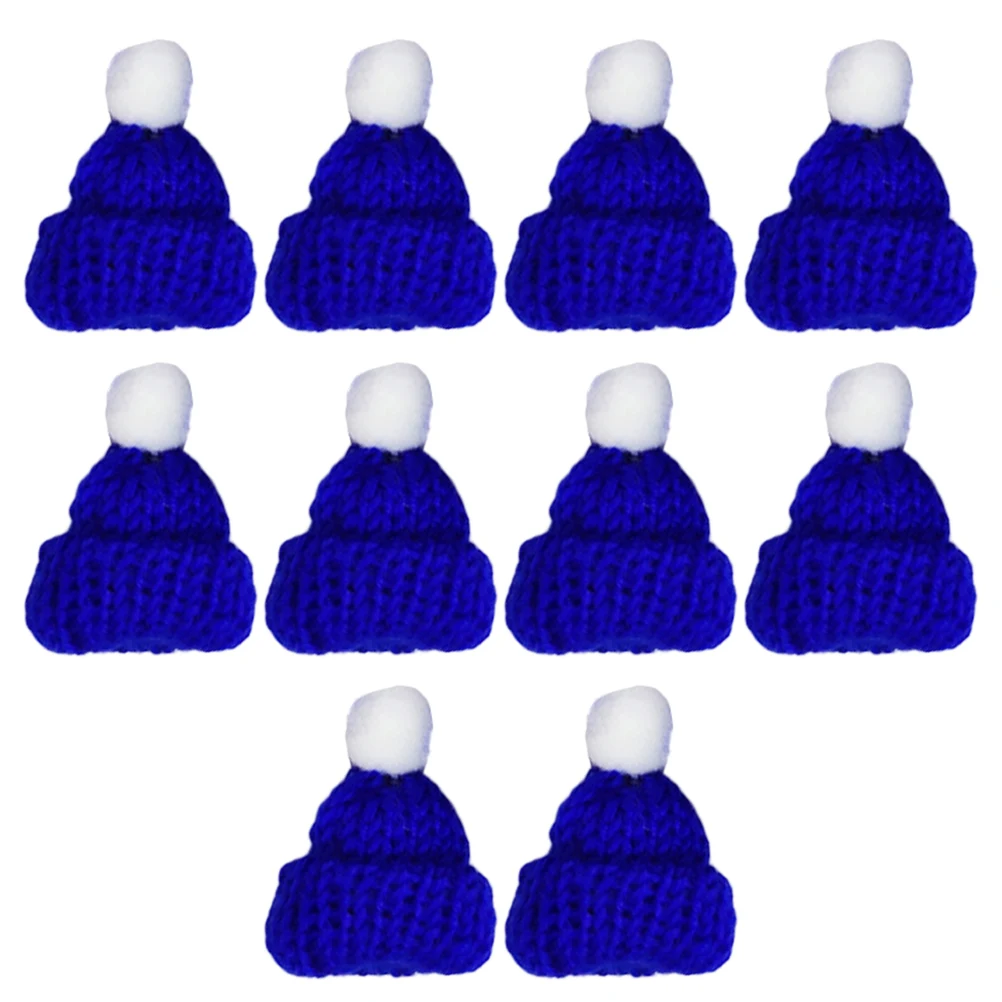 

10 Pcs Christmas Gifts Hats for DIY Bottle Tops Party Decorations Favors Knit Accessories Headwear Dress up