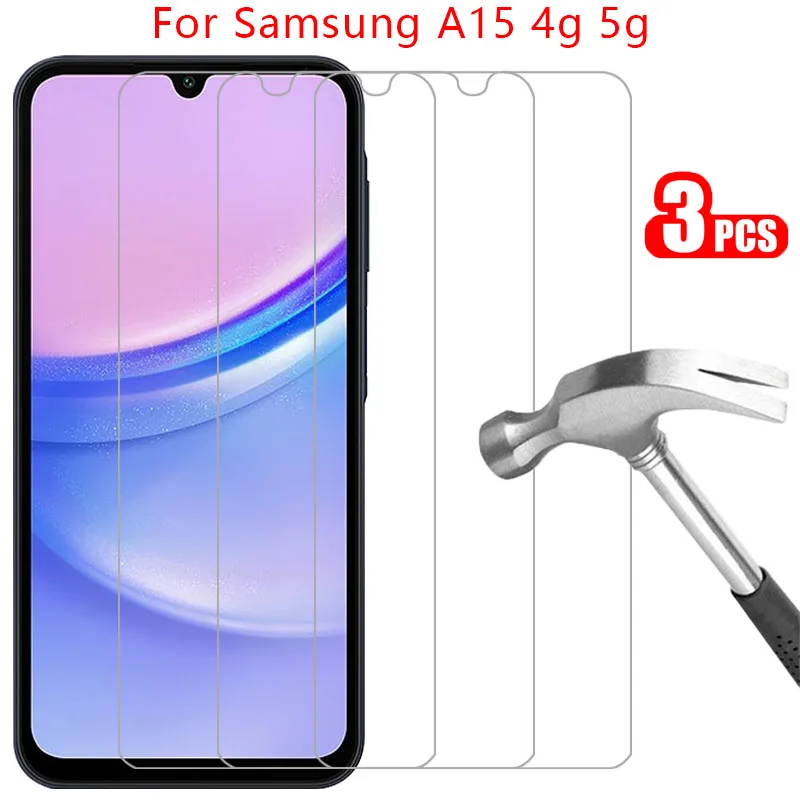 protective tempered glass for samsung galaxy a15 4g 5g screen protector on samsunga15 galaxya15 a 15 15a phone film galxy galax