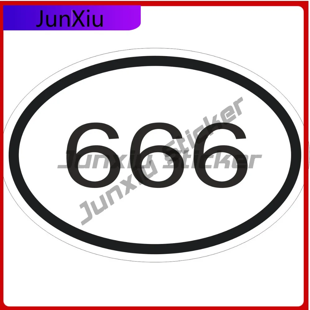 

666 Country Code Anime Premium Vinyl Aesthetic Window Decal Sticker Waterproof Car Laptop Bumper Auto Exterior Gift Decor