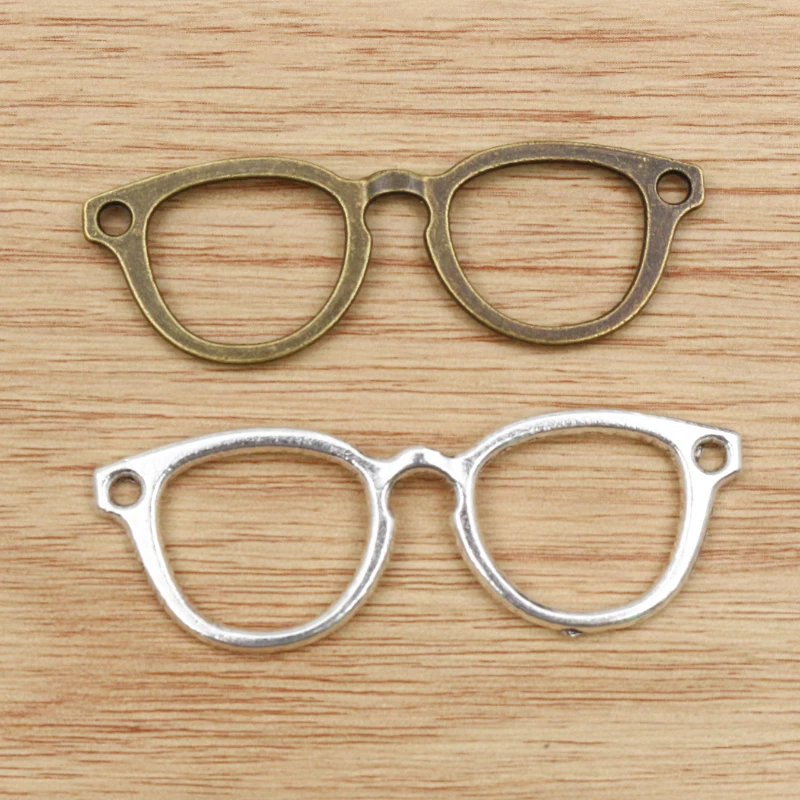 10pcs 55x19mm Antique Silver Plated Bronze Plated Glasses Handmade Charms Pendant:DIY for bracelet necklace