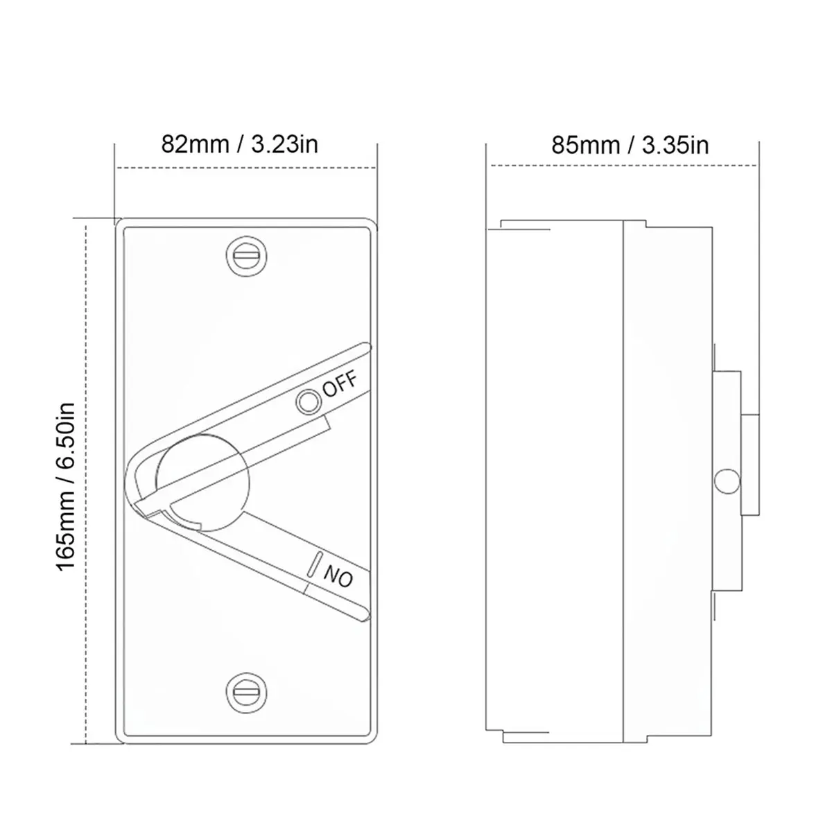 UKF Weather- Disconnect Isolating Switch, Waterproof Outdoor Disconnect Switch, UKF3-3P (AC440V 63A)