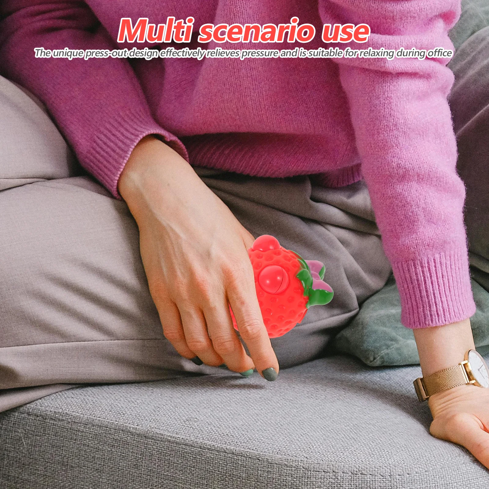 4pcs Simulation Strawberry Realistic Artificial Plastic Squeeze Fidget For Desk Party Favor Goodie Bag Stress Relief Fun