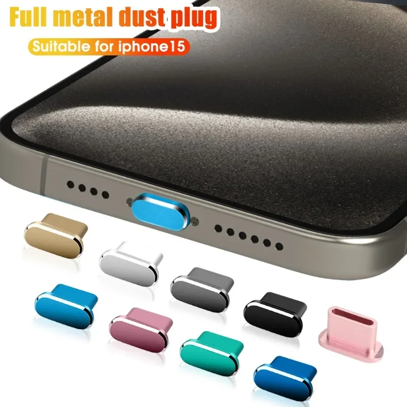 USB C Anti Dust Plugs Type-C Metal Dust Cover Mobile Phone Dust Protectors Cap Designed for iPhone 15/15 Plus/15 Pro/15 Pro Max