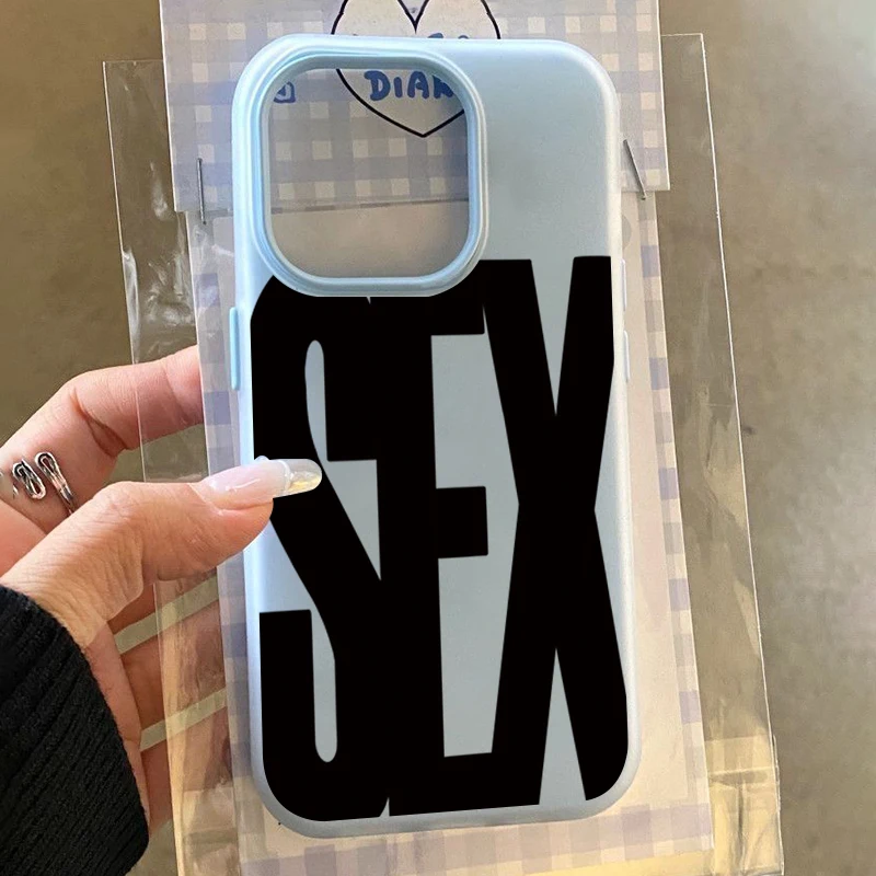 Stylowe etui na telefon z angielskim napisem i nadrukiem seksualnym na iPhone 17 Pro 16 15 14 13 12 11 Pro Max XS XR X 7 8 Plus, odporne na wstrząsy, 2 w 1
