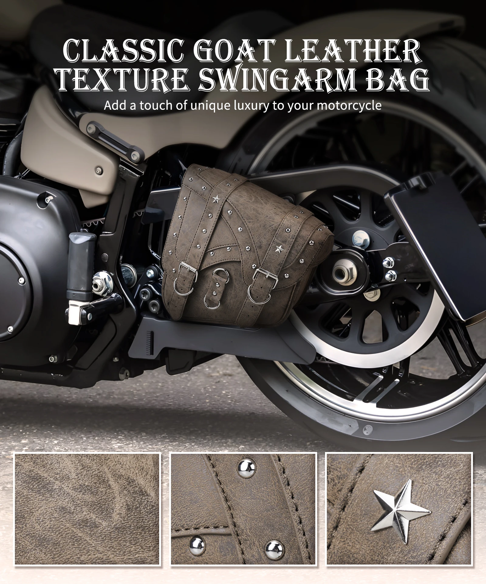 Vintage Leather Swingarm Bag Motorcycle for Harley Davidson Sport Glide 2018-2021 Waterproof Tool Storage Motorcycle Saddlebag