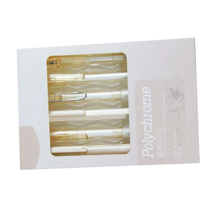 Caneta gel retrátil 6 peças, caneta estética criativa, caneta neutra 0,5 mm
