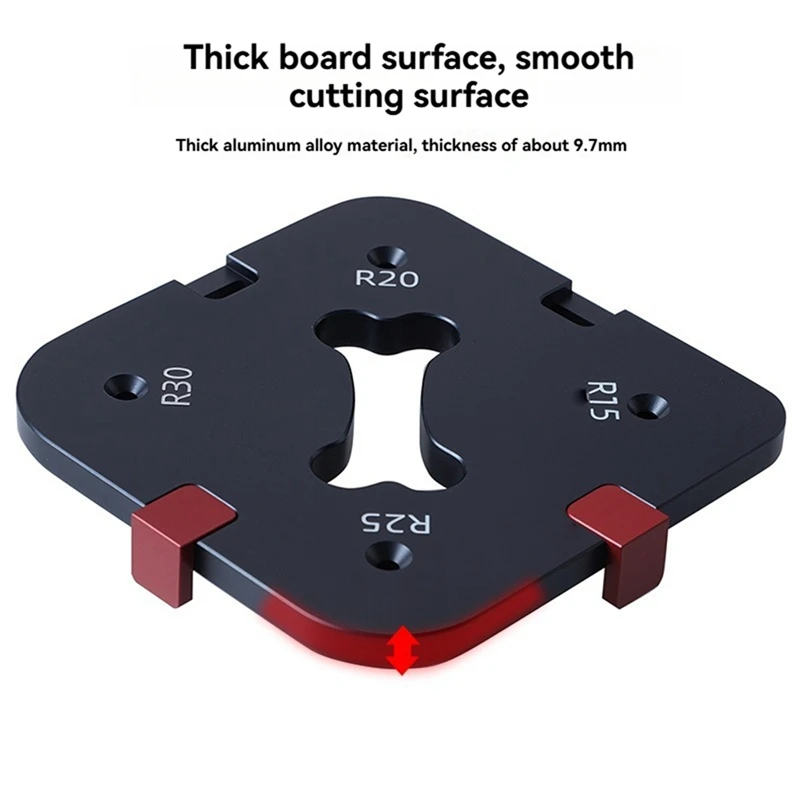 Pocket Radius Jig Router Cutting Fillet Template 4-In-1 R-Angle Arc Chamfering Template Round Corner Quick Cutting Mold