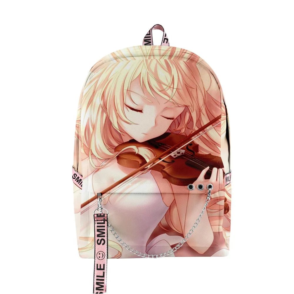 

Hip Hop Popular Your lie in April Student School Bags Unisex 3D Print Oxford Waterproof Notebook multifunction Travel Backpacks