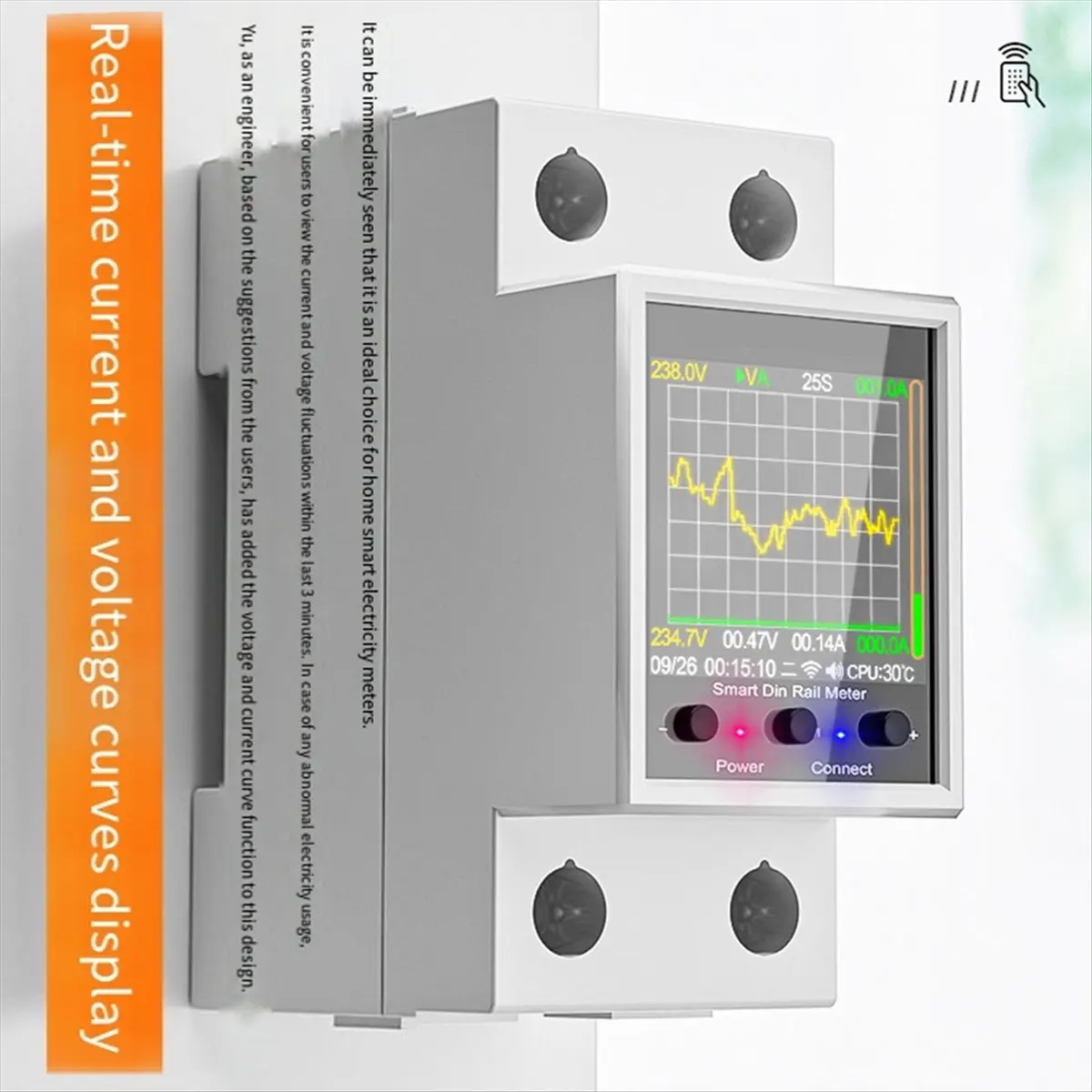 Punctual- Tuya WiFi Smart Din Rail Energy Meter AC50-320V APP Control Real-Time Voltage Current Curve Monitor for Home/Industry