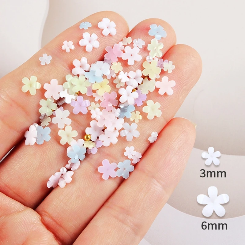 Y1UB Flowers 3D Art Design with Pearl Metal Ball DIY Jewelry Craft Accessories