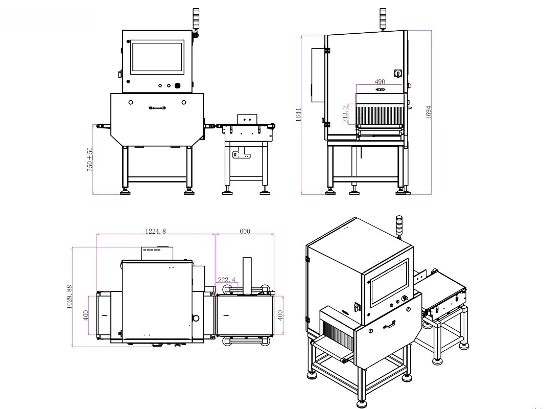 Meat & Food X-ray Inspection Machine High Accuracy SUS 304 Stainless Steel 1 Year Warranty Manufacturers