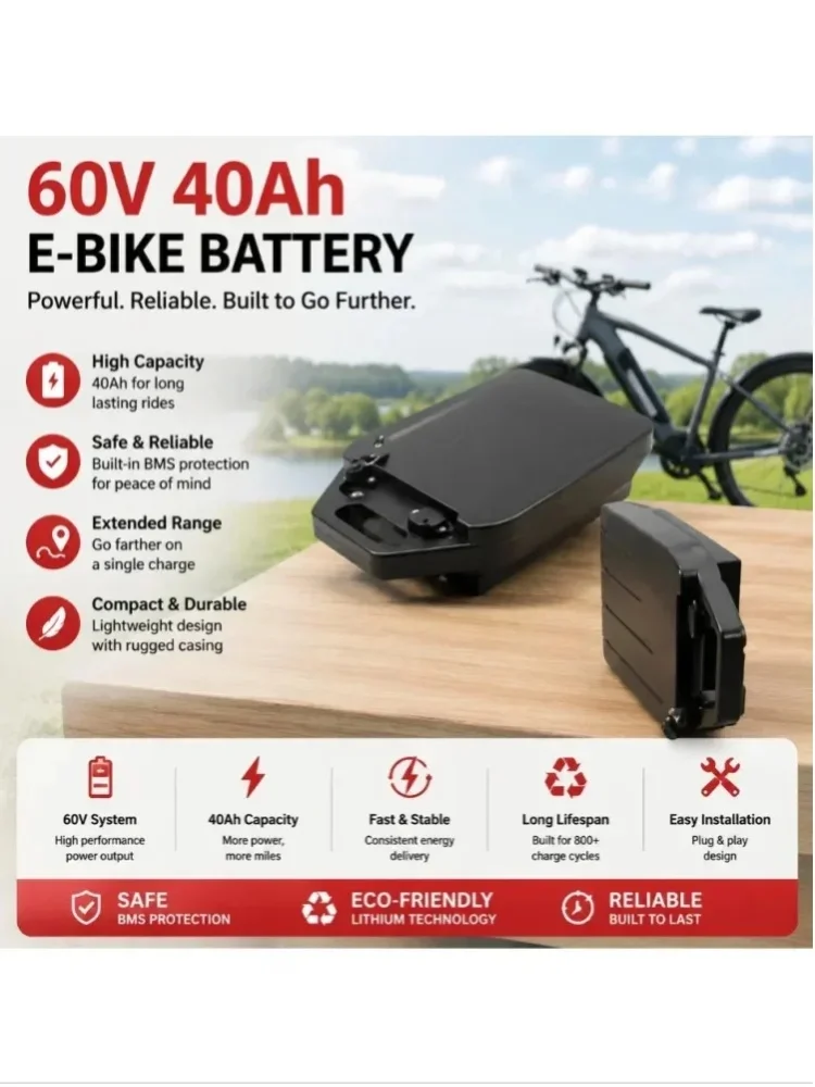 60V 40Ah Lithium-Akkupack für Elektromotorräder, 2000W Hochleistungsmotor, geeignet für Harley Davidson, faltbare Citycoco-Elektro-Scooter, inklusive kostenlosem Ladegerät