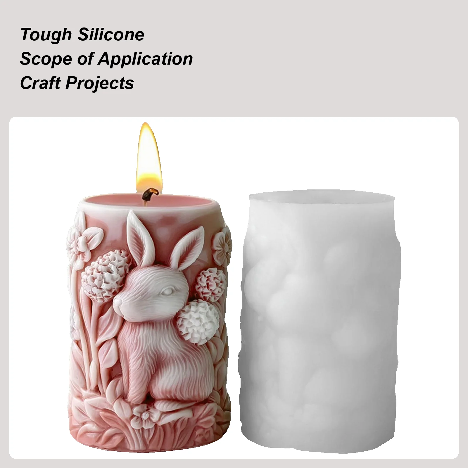 

Candle Making Molds Bunny Flower Plaster Art Craft Soap Casting Wax Mould For Home Room Wedding Dinner Table Decoration