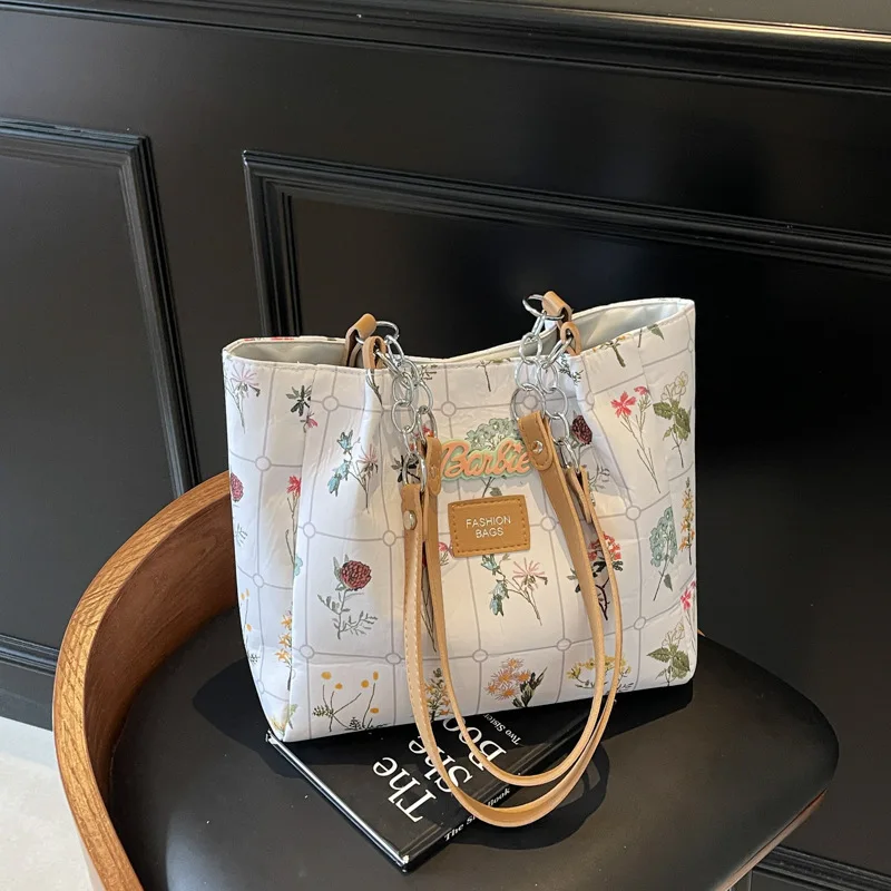 

2025 Large Capacity Tote Bag for Women Printed Canvas Shoulder Bag Minimalist Niche Design High-End Textured Versatile Purse​