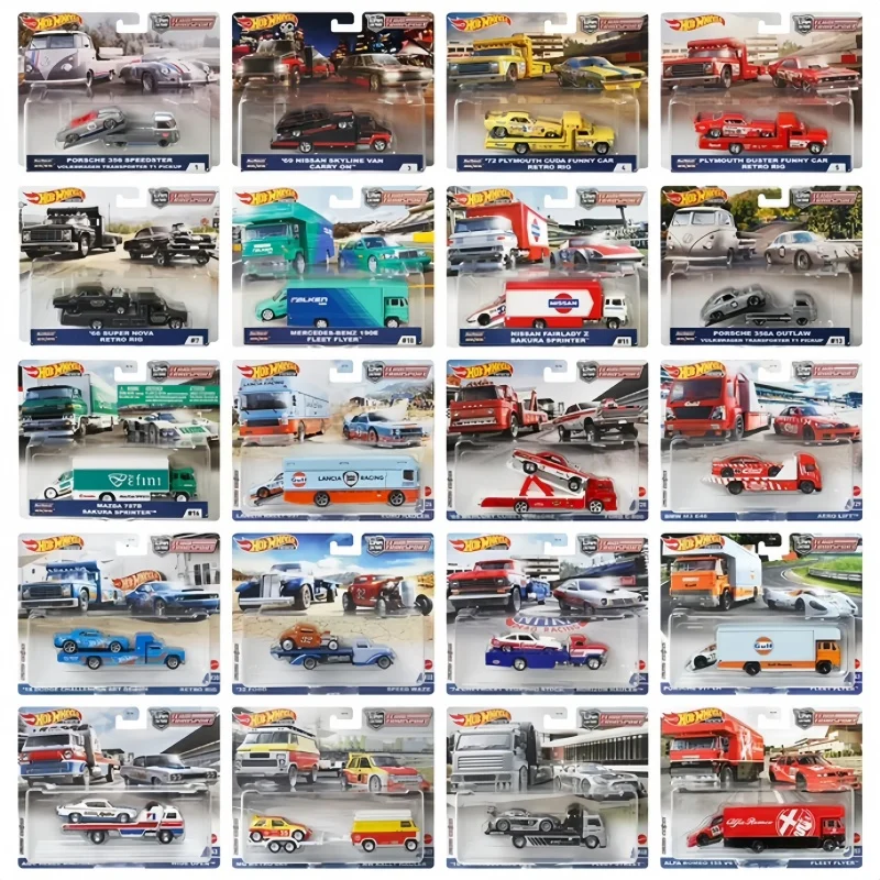 

2025 Original Hot Wheels Premium Car Culture Team Transport Series Gtr Ford Car Model Collection Children Toys Birthday Gift
