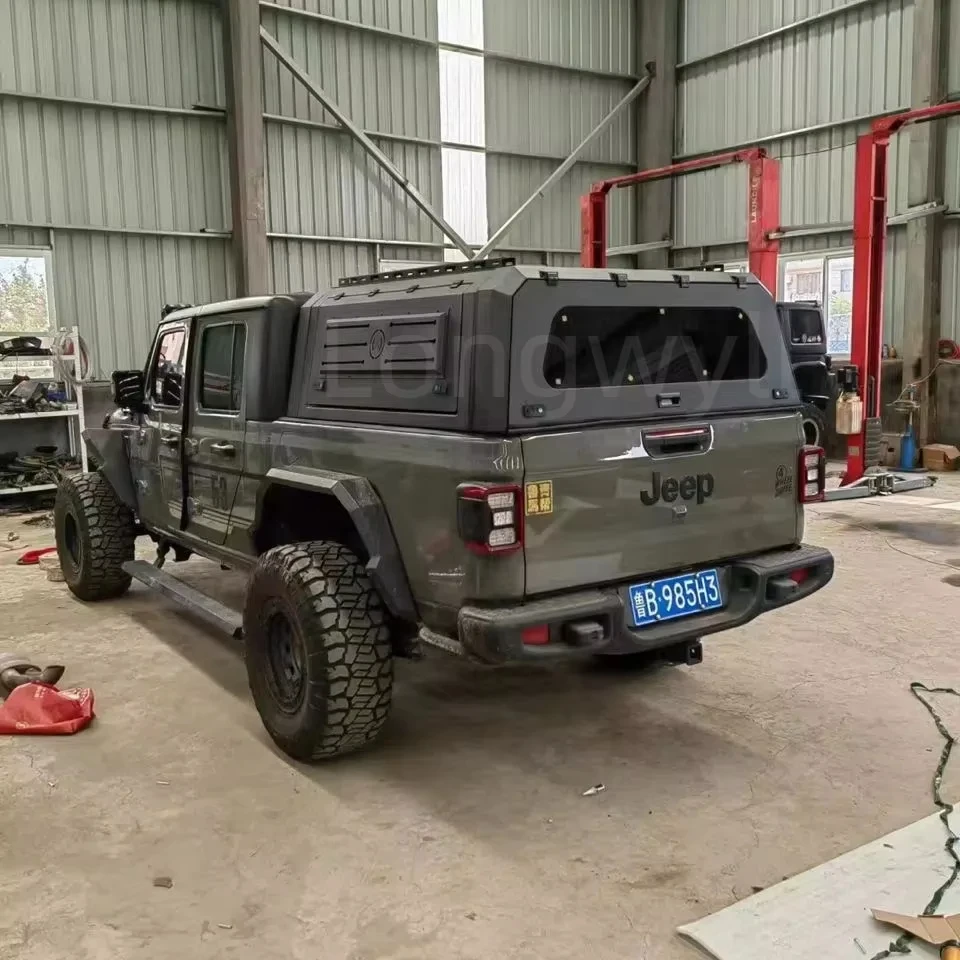 

Heavy-duty Hardtop Pickup Canopy for Jeep Gladiator Rust-Proof Black Matte Truck Topper Aluminum