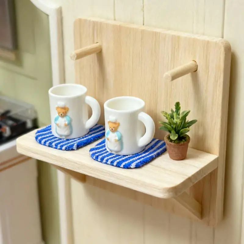 【BS】2 Pezzi Mini Tazze a Forma di Orso per Casa delle Bambole, Modellini Decorativi per Scene Domestiche, Accessori per Case delle Bambole, Giocattoli per Giochi di Ruolo