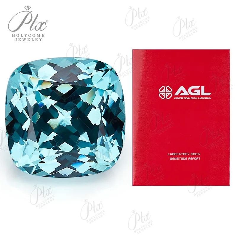 

Lab Grown Paraiba Color Cushion Cut VVS1 Gemstones Beads Jewelry Making Women Selectable AGL Certificate Charms Necklace Party