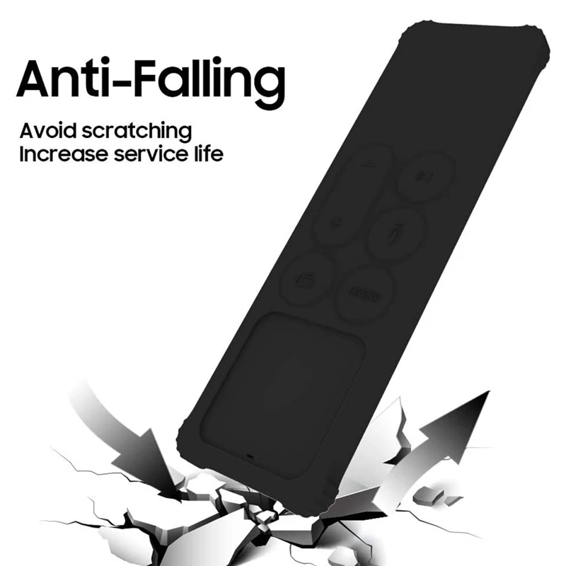 Anti Slip Capa de Silicone para Apple TV, caso remoto, caixa de TV protetora, prova de choque, 4K, 4ª geração