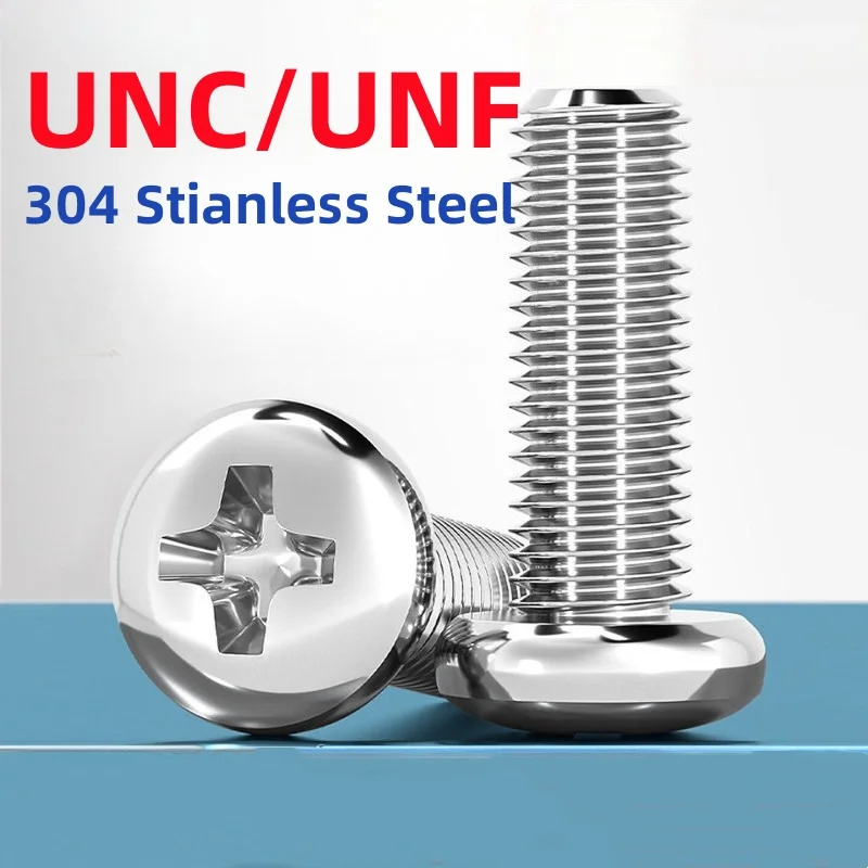 UNC/UNF 0#-80 2#-56 4#-40 6#-32 8#-32 10#-24 304 Stianless Steel Cross Recessed Pan Round Head Screws Phillips Machine Bolts