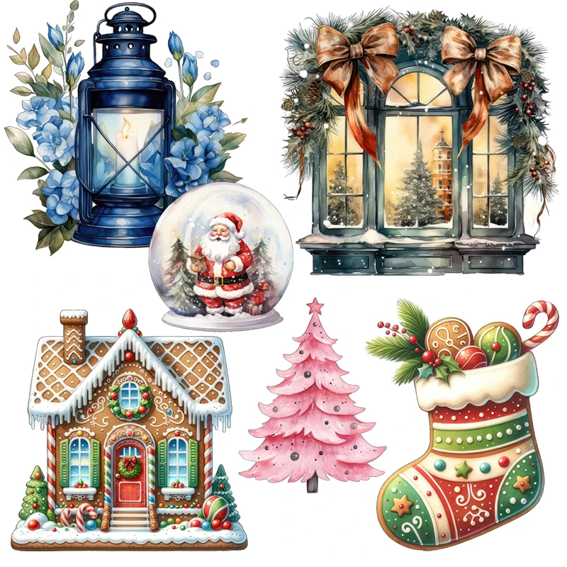 Three Ratels QA34 Warm Winter Christmas Gift Stickers Room Decoration Wall Stickers Door decals