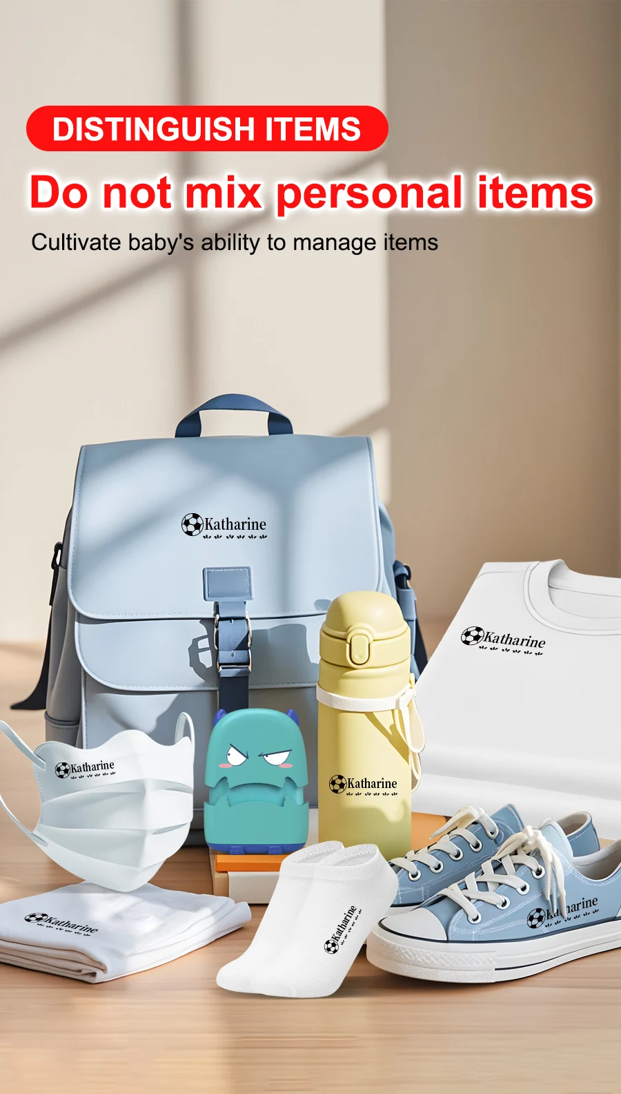 Benutzerdefiniertes Cartoon-Baby-Namenstempel-Set – wiederverwendbar für Baumwoll-/Modal-Kleidung und Schultaschen, ungiftige, wasserfeste Tintenversiegelung – Detail 5