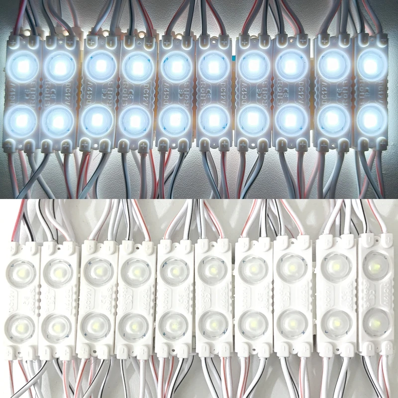 200PCS New 2835 SMD LED Module with Lens DC12V 1.2W 2LED Injection Light Advertising Light, Led Backlight For Channel Letters