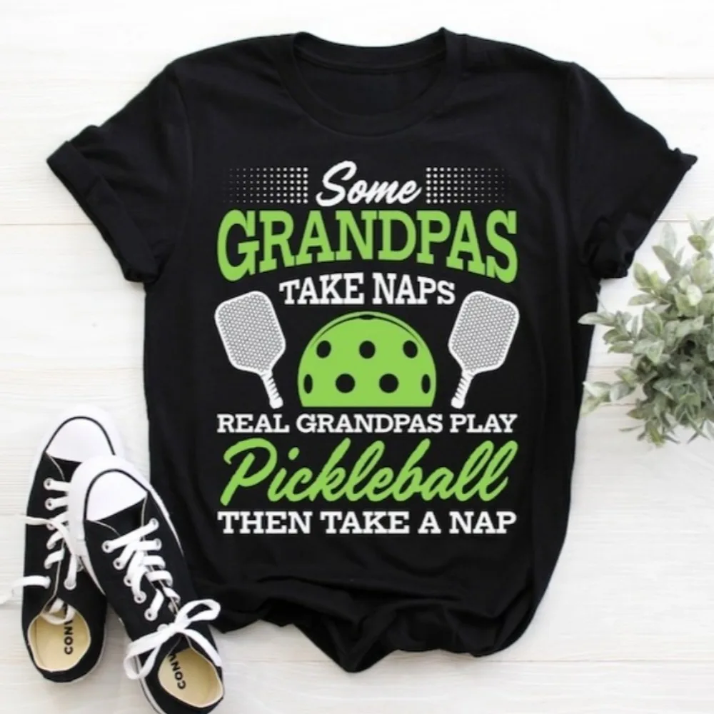 일부 할아버지는 낮잠을 자는 습관이 있어 실제 플레이를 하는 피클볼 선수 티셔츠 코치를 위한 선물 패들 스포츠 애호가 아버지의 날 선물