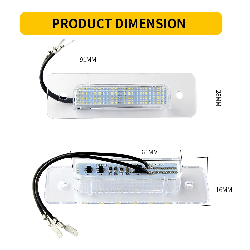 2PCS LED License Plate Lights Canbus ​​For BMW E30 81-94 E12 72-81 E28 80-87 E24 75-89 E23 76-86 E26 80-81 Number Plate Lamps