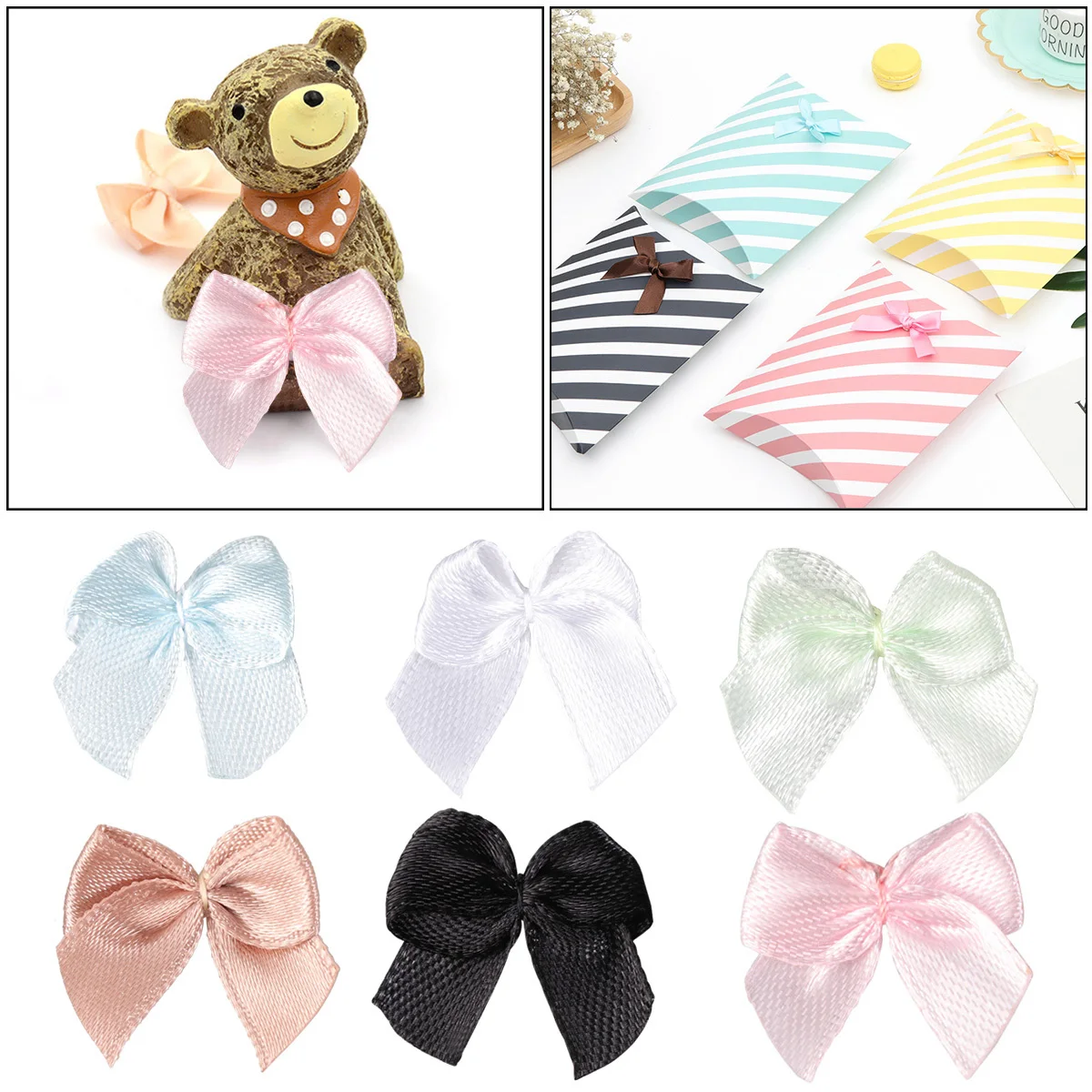 

60pcs Butterfly Bow Flower Handmade Bright Colored Hair Bows For Girls Holiday Wedding Craft Scrapbooking Ribbon Bows