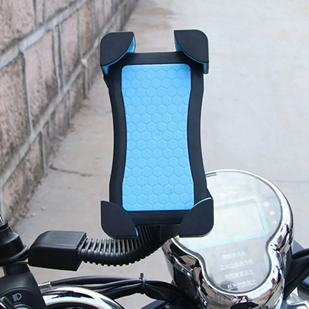 

Motorcycle Phone Holder Universal Mount USB 3.5-7 Inch 22-32mm Handlebar Fit Smartphones Stable Buckles Vibration