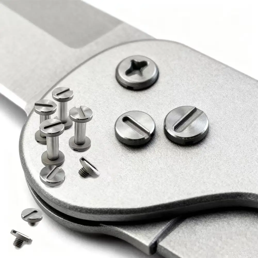 2 Sets DIY Knife Making Handle Fasteners 416 Stainless Steel Shirogoro Knife Style Lock Screws Rivets Bolts