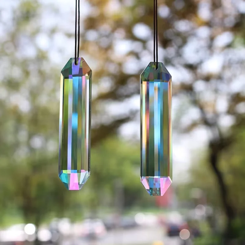 4.72 Inch Crystal Mix Colors Prisms Hanging Drops Pendant Suncatcher Rainbow Maker Long Strip Grid Chandelier Parts DIY Home Decor