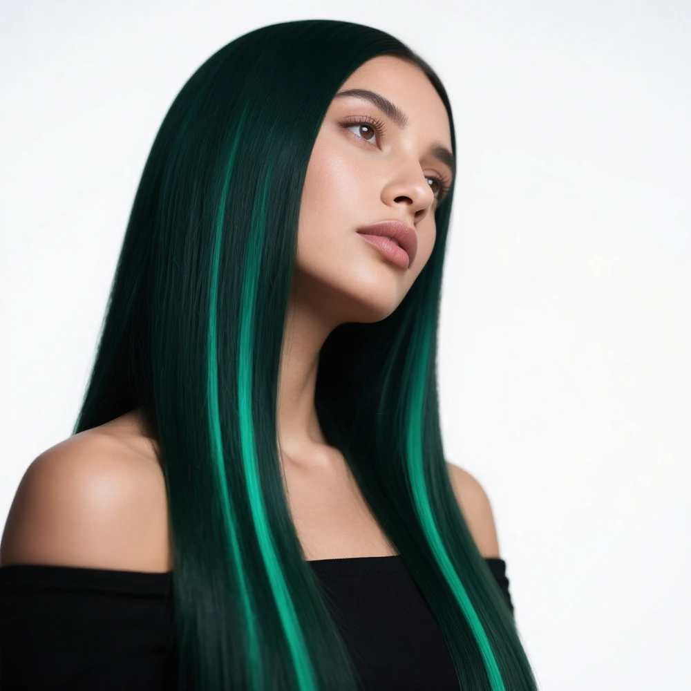 

Прямой парик фронтальной части шнурка 13x4, зеленый мелированный парик из 100% человеческих волос, 13x4, прозрачный парик фронтальной части шнурка, предварительно выщипанный с детскими волосами