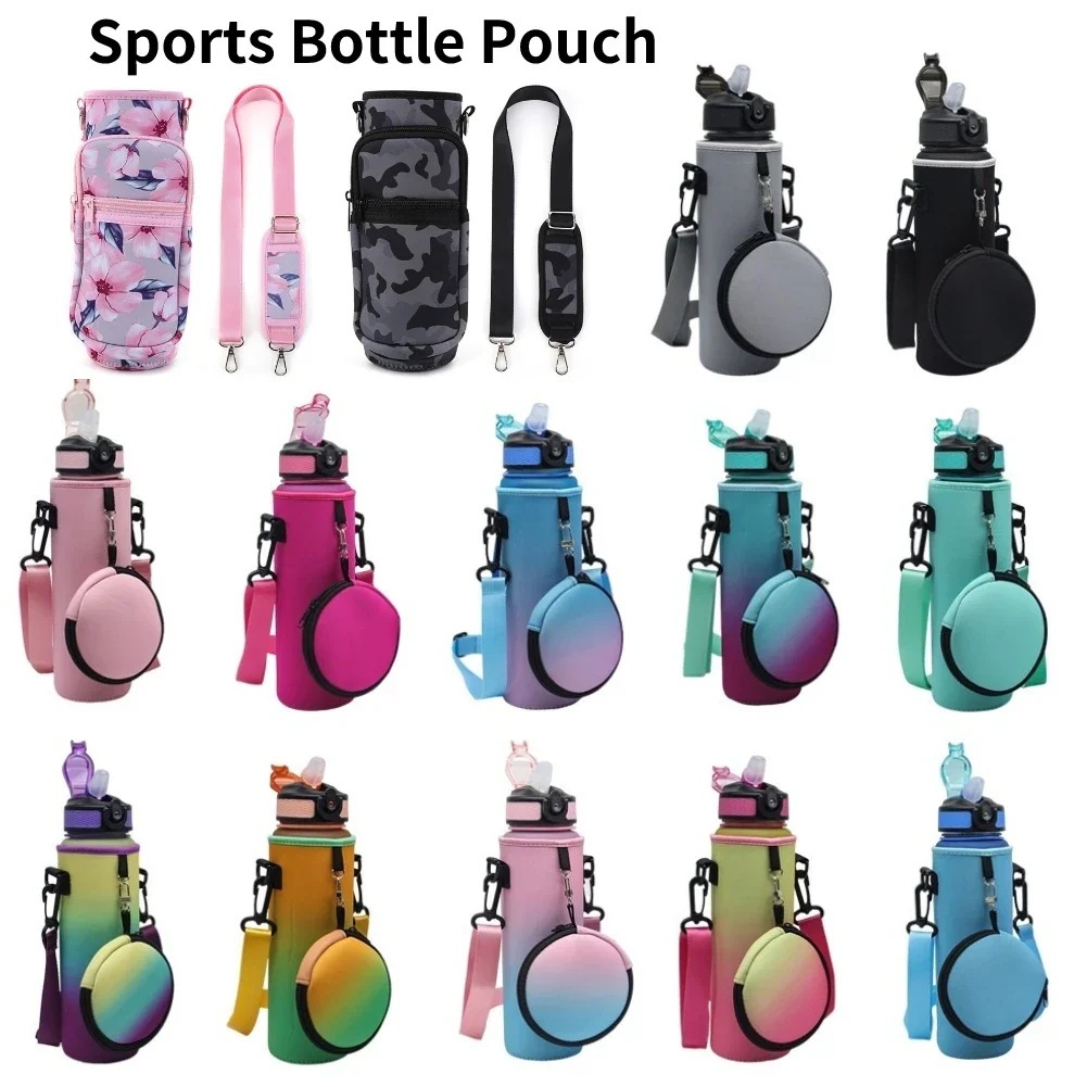 Custodia per bottiglia sportiva da 1000ML custodia per custodia portatile in Neoprene riutilizzabile con tracolla regolabile custodia per brocca