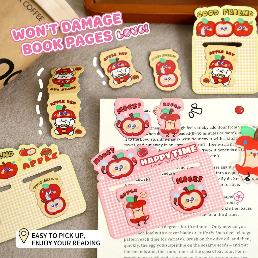 Bookmark Magnetic Clip - Marcadores magnéticos con forma de manzana