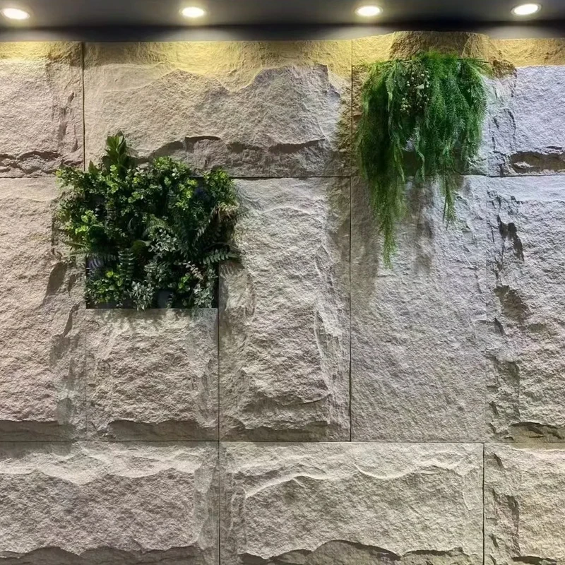 لوحة حجر الفطر ثلاثية الأبعاد من مادة البولي يوريثين الاصطناعية، قشرة الصخور المزخرفة من البولي يوريثين، المواد الخارجية والداخلية #4