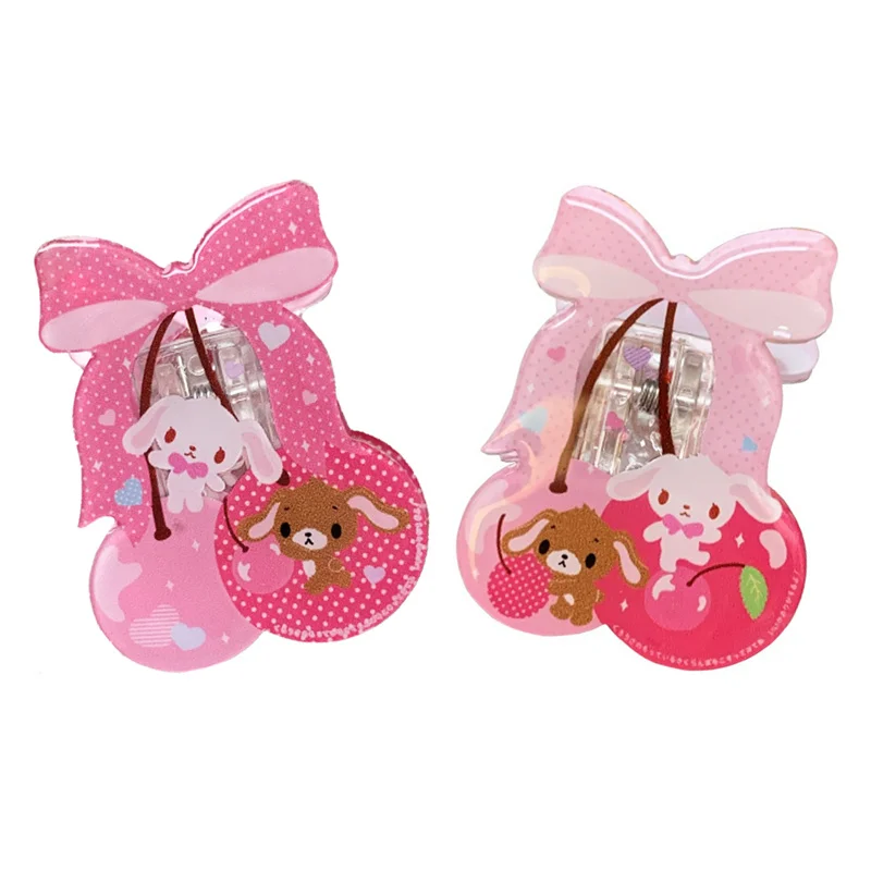 

Зажимы из ПВХ Sugarbunnies, набор из 2 предметов, аниме, кролик, вишня, милый уплотнительный зажим, папка Kawaii